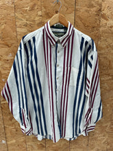 Vintage Reed James Loafers White Striped Preppy Shirt Mens L